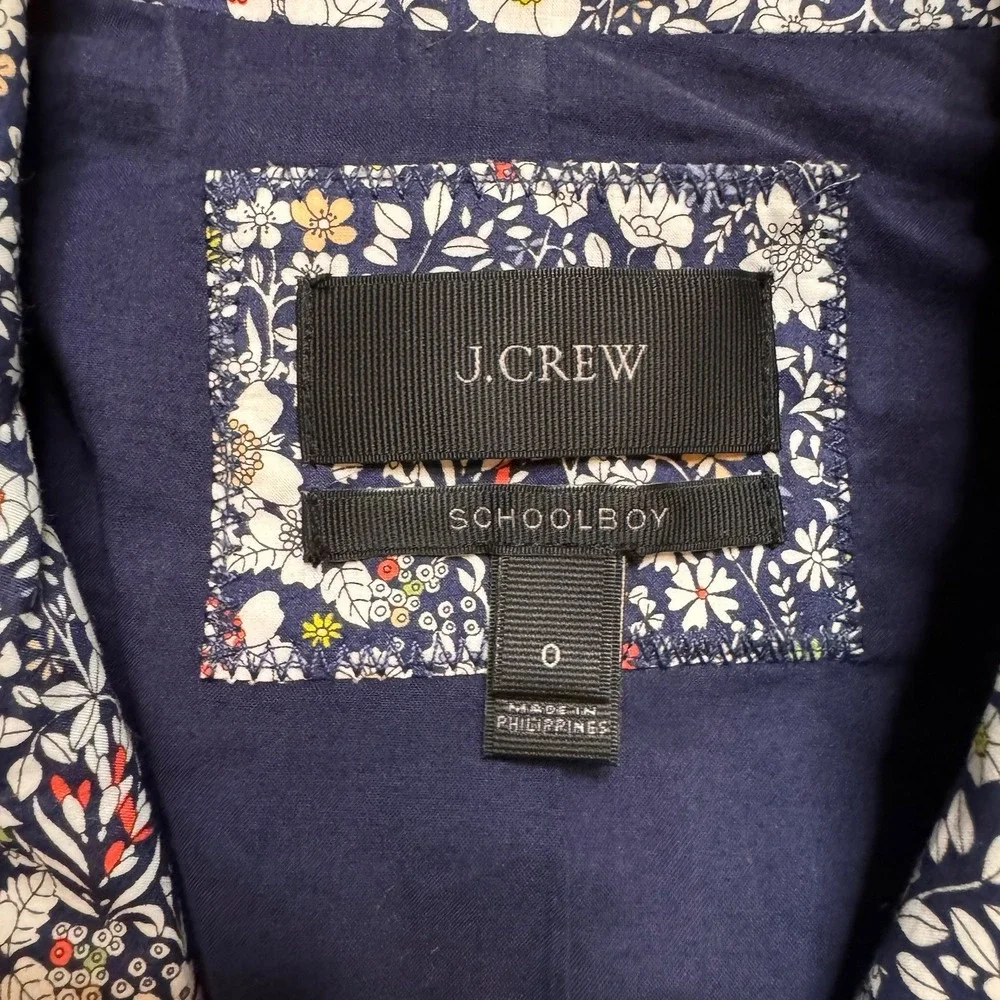J Crew Liberty Floral‎ Fabric Schoolboy Blazer Size 0